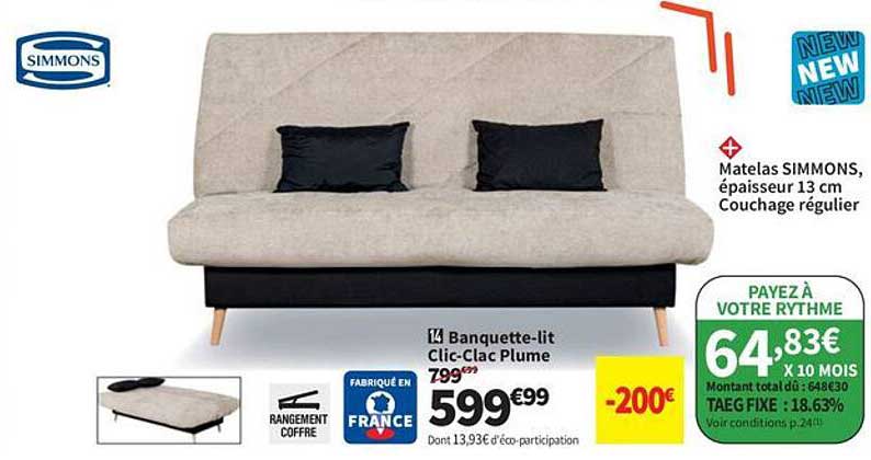 Banquette-lit Clic-Clac Plume