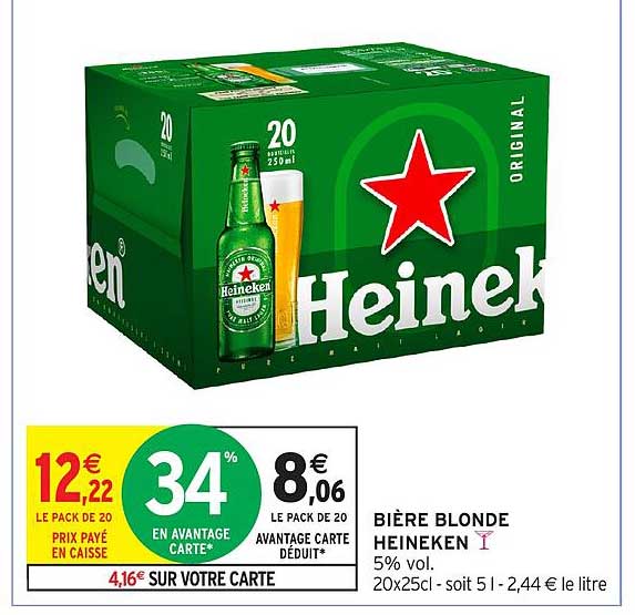 BIÈRE BLONDE HEINEKEN