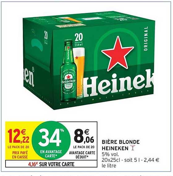 BIÈRE BLONDE HEINEKEN
