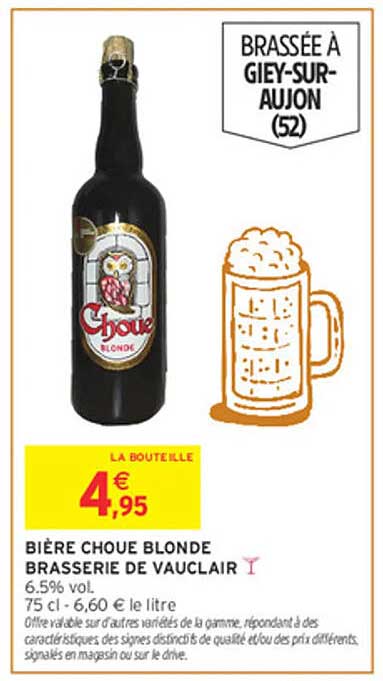 BIÈRE CHOUE BLONDE BRASSERIE DE VAUCLAIR