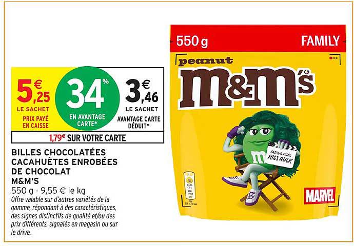 BILLES CHOCOLATÉES CACAHUÈTES ENROBÉES DE CHOCOLAT M&M'S