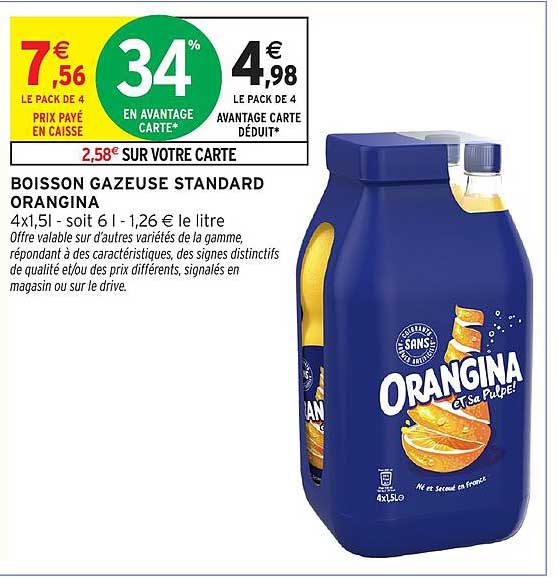 BOISSON GAZEUSE STANDARD ORANGINA