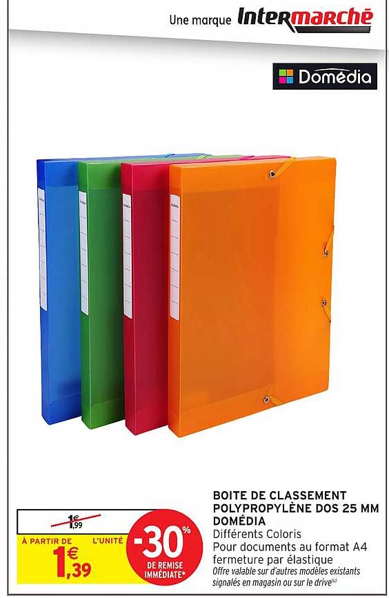BOITE DE CLASSEMENT POLYPROPYLÈNE DOS 25 MM DOMÉDIA