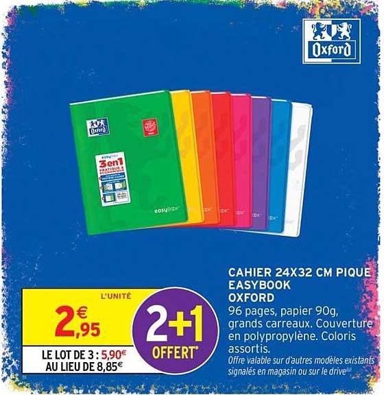 CAHIER 24X32 CM PIQUE EASYBOOK OXFORD