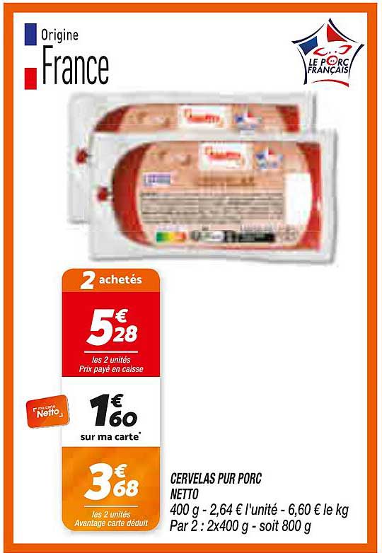 CERVELAS PUR PORC NETTO