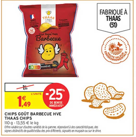 CHIPS GOÛT BARBECUE HVE THAAS CHIPS