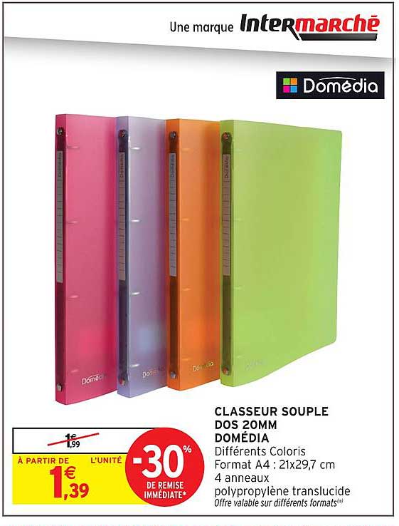 CLASSEUR SOUPLE DOS 20MM DOMÉDIA
