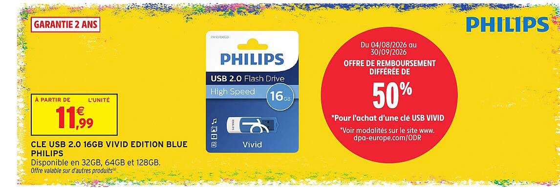 CLE USB 2.0 16GB VIVID EDITION BLUE PHILIPS