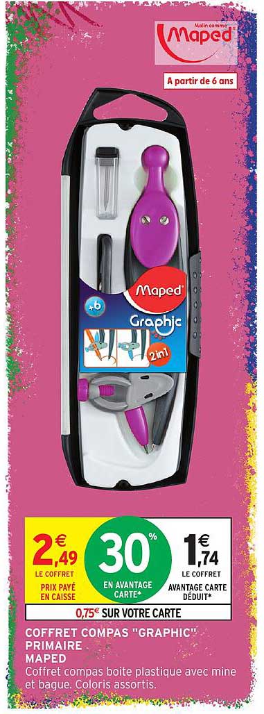 COFFRET COMPAS "GRAPHIC" PRIMAIRE MAPED