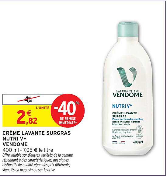 CRÈME LAVANTE SURGRAS NUTRI V+ VENDOME 400 ml