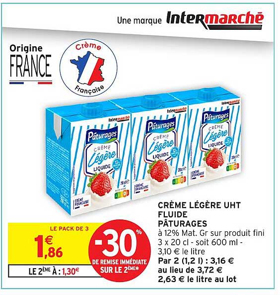CRÈME LÉGÈRE UHT FLUIDE PÂTURAGES