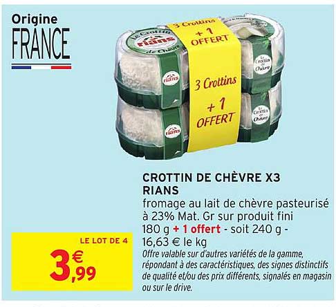 CROTTIN DE CHÈVRE X3 RIANS