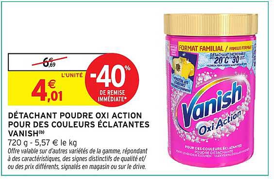 DÉTACHANT POUDRE OXI ACTION POUR DES COULEURS ÉCLATANTES VANISH®