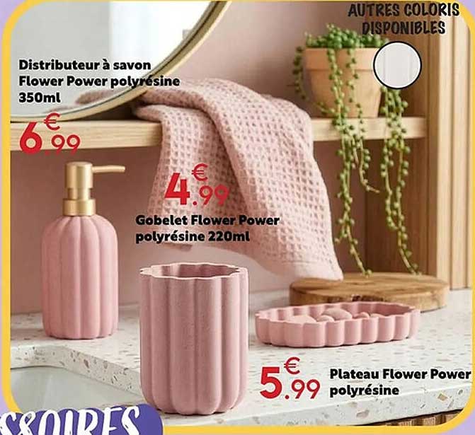 Distributeur à savon Flower Power polyrésine 350ml