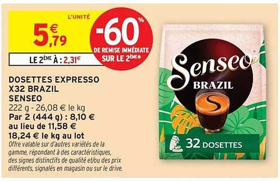 DOSETTES EXPRESSO X32 BRAZIL SENSEO