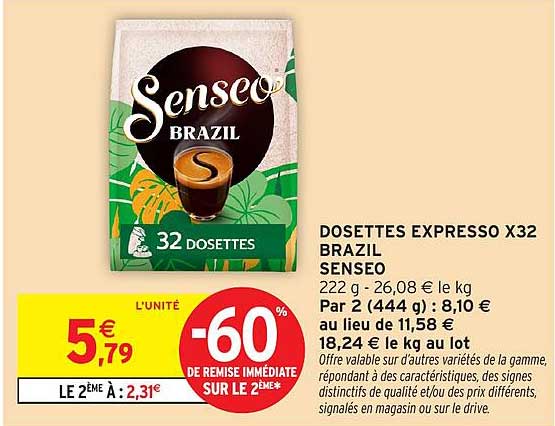 DOSETTES EXPRESSO X32 BRAZIL SENSEO