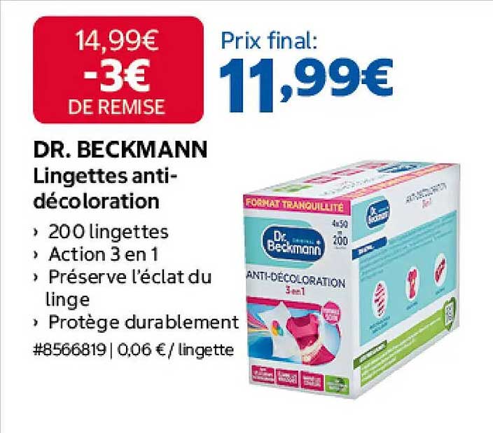DR. BECKMANN Lingettes anti-décoloration