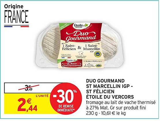 DUO GOURMAND ST MARCELLIN IGP - ST FÉLICIEN ÉTOILE DU VERCORS