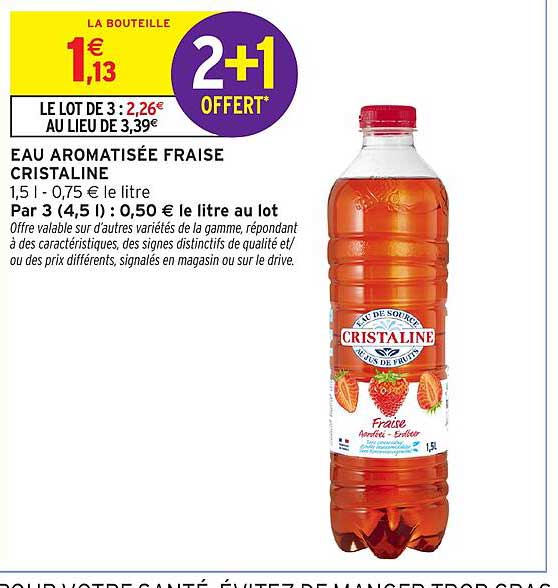 EAU AROMATISÉE FRAISE CRISTALINE