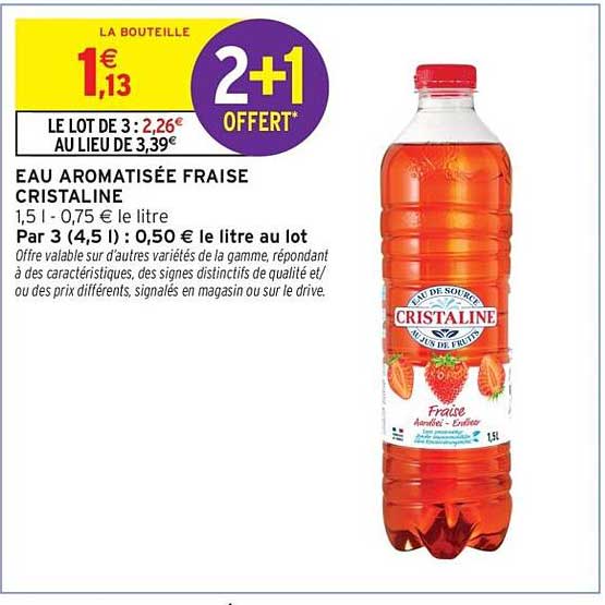 EAU AROMATISÉE FRAISE CRISTALINE