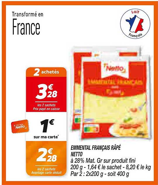 EMMENTAL FRANCAIS RÂPÉ NETTO