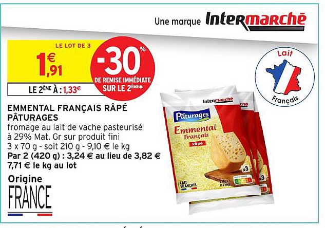 EMMENTAL FRANCAIS RÂPÉ PÂTURAGES