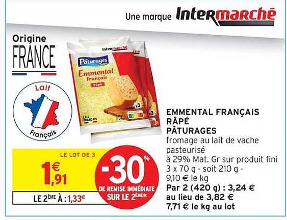 EMMENTAL FRANCAIS RÂPÉ PÂTURAGES