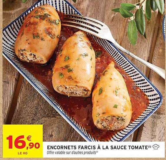 ENCORNETS FARCIS À LA SAUCE TOMATE