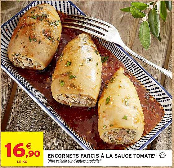 ENCORNETS FARCIS À LA SAUCE TOMATE