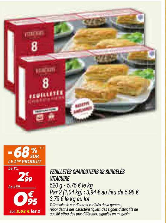 FEUILLETÉS CHARCUTIERS X8 SURGELÉS VITACUIRE