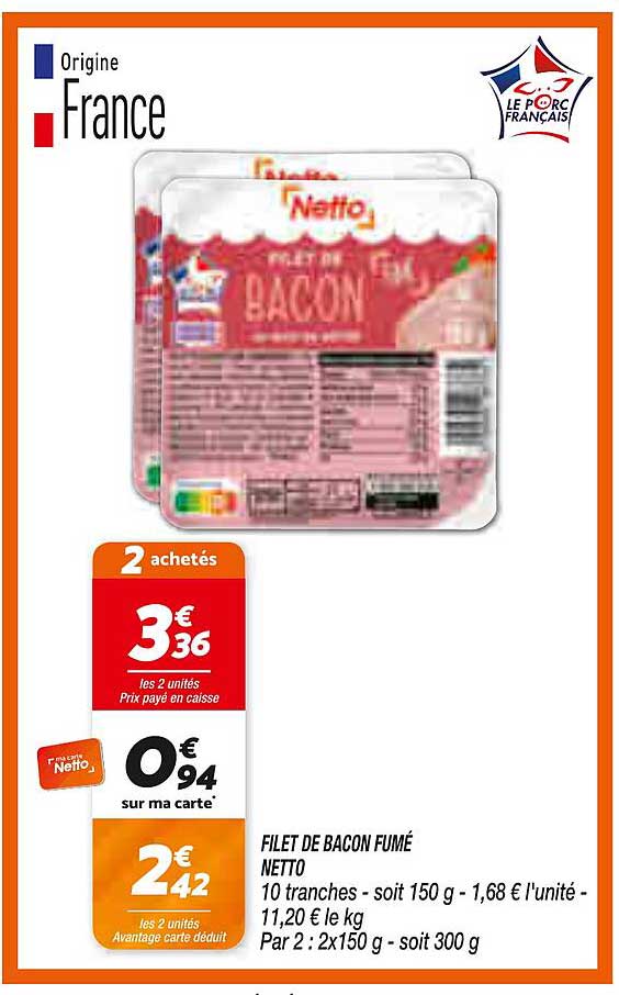 FILET DE BACON FUMÉ NETTO