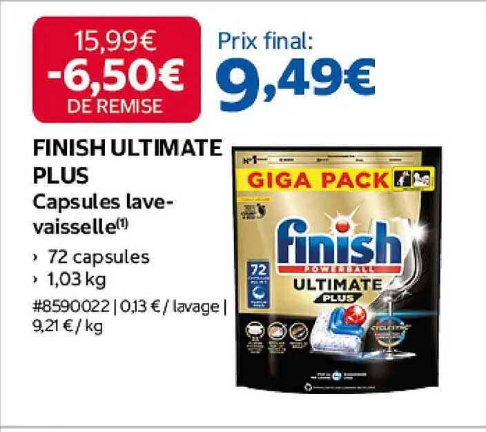 FINISH ULTIMATE PLUS Capsules lave-vaisselle
