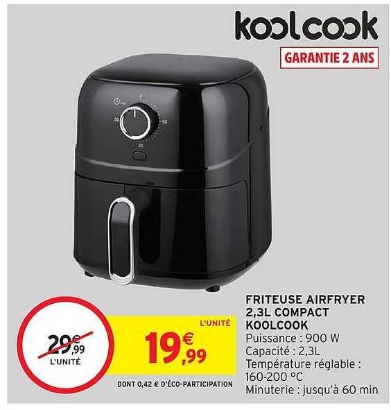 FRITEUSE AIRFRYER 2,3L COMPACT KOOLCOOK