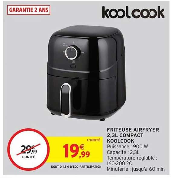 FRITEUSE AIRFRYER 2,3L COMPACT KOOLCOOK