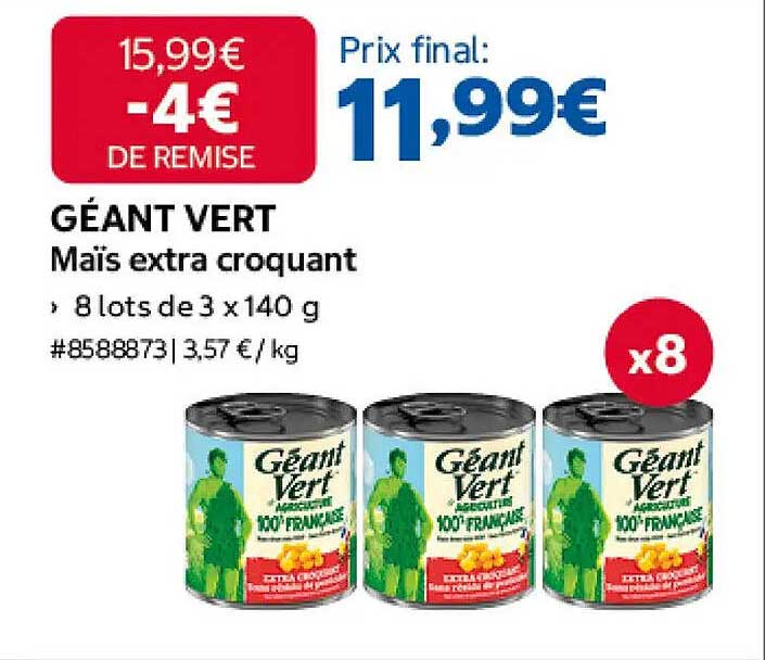 GÉANT VERT Maïs extra croquant