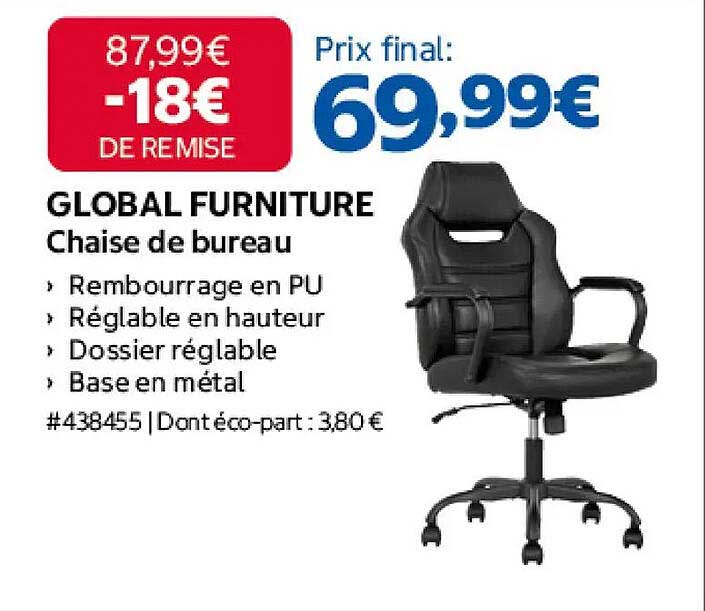 GLOBAL FURNITURE Chaise de bureau