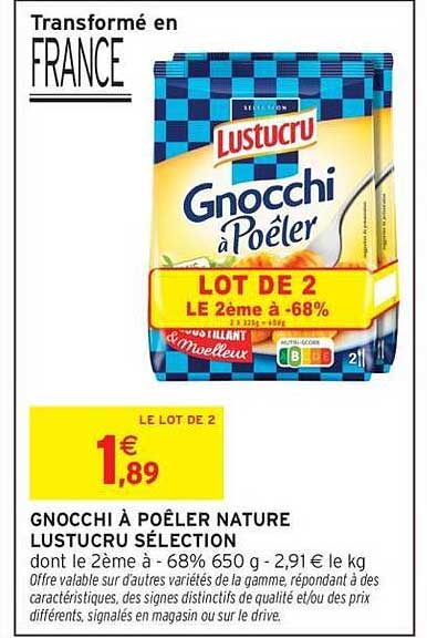 GNOCCHI À POÊLER NATURE LUSTUCRU SÉLECTION