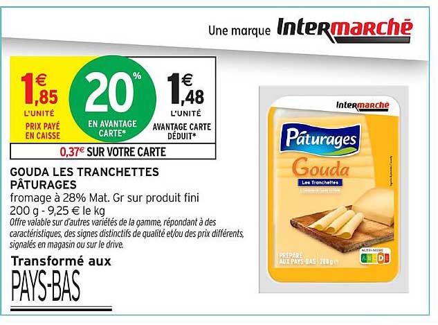 GOUDA LES TRANCHETTES PÂTURAGES