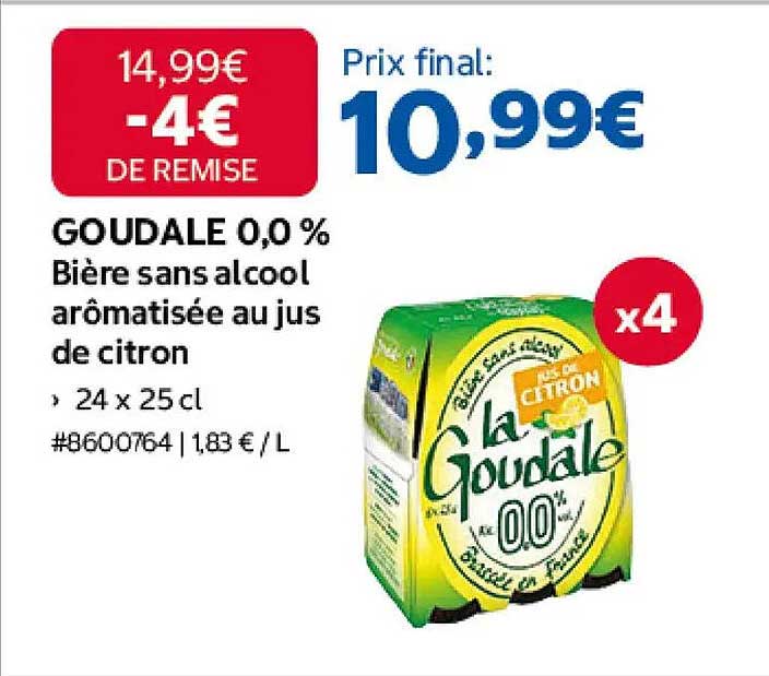 GOUDALE 0,0 % Bière sans alcool aromatisée au jus de citron