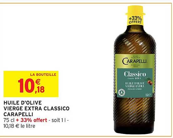 HUILE D’OLIVE VIERGE EXTRA CLASSICO CARAPELLI