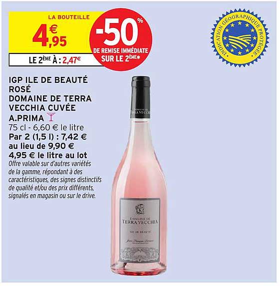 IGP ÎLE DE BEAUTÉ ROSÉ DOMAINE DE TERRA VECCHIA CUVÉE A.PRIMA