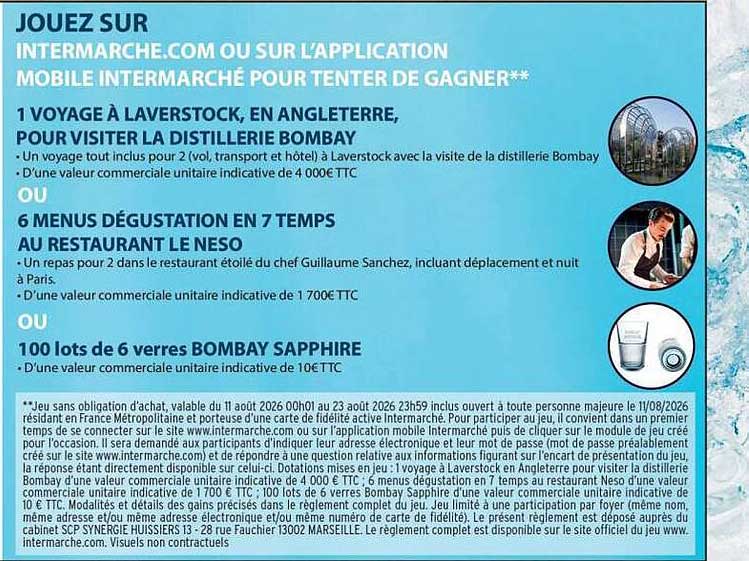 JOUEZ SUR INTERMARCHE.COM OU SUR L’APPLICATION MOBILE INTERMARCHÉ POUR TENTER DE GAGNER**