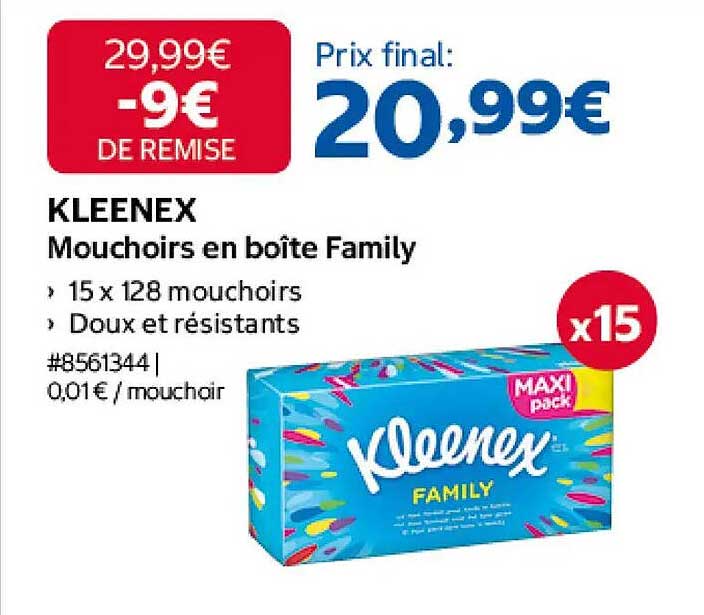 KLEENEX Mouchoirs en boîte Family