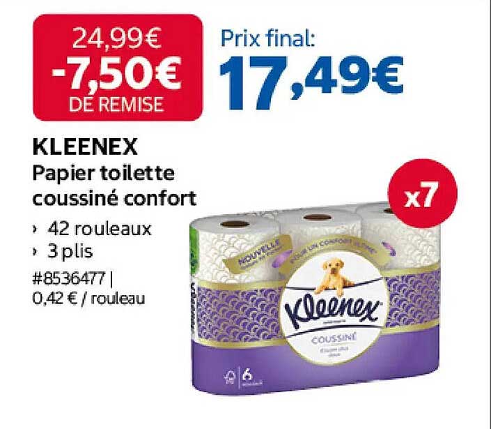 KLEENEX Papier toilette coussiné confort