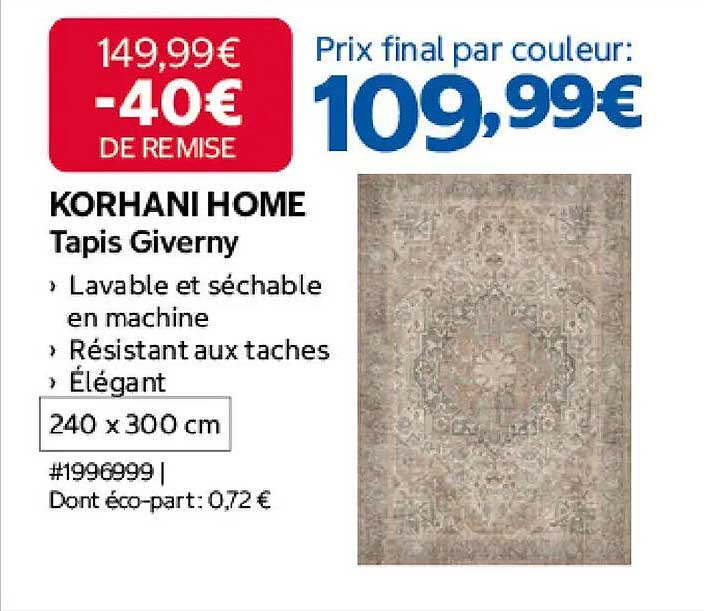 KORHANI HOME Tapis Giverny