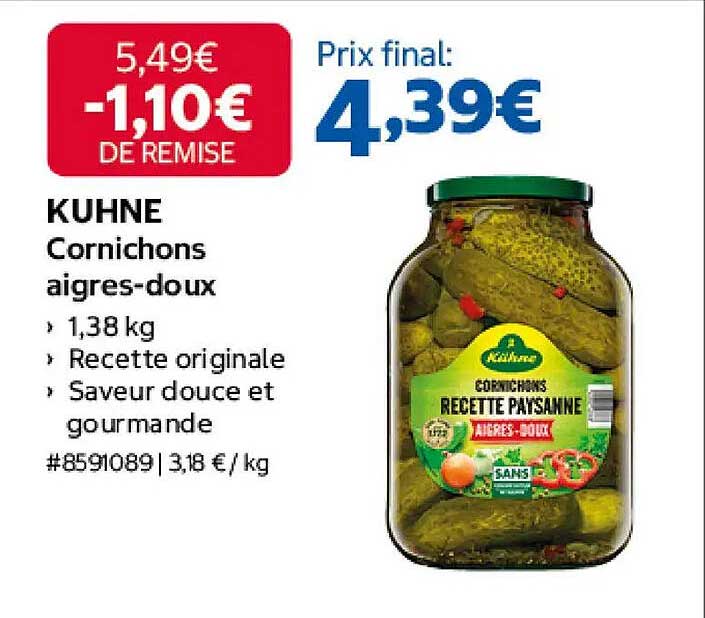 KUHNE Cornichons aigres-doux