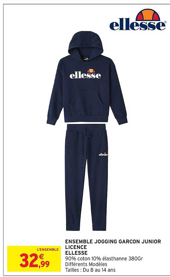 L’ENSEMBLE 32,99 € ENSEMBLE JOGGING GARCON JUNIOR LICENCE ELLESSE