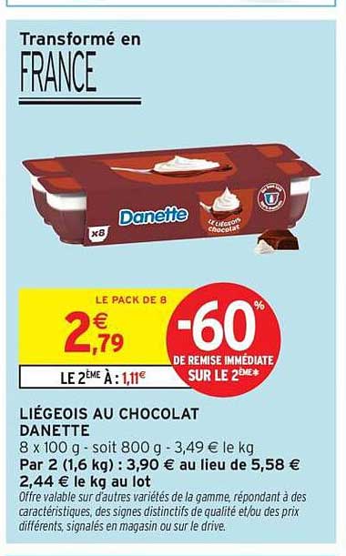 LIÉGEOIS AU CHOCOLAT DANETTE