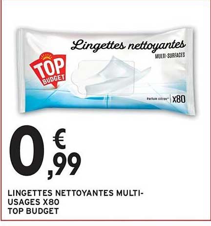 Lingettes nettoyantes multi-surfaces