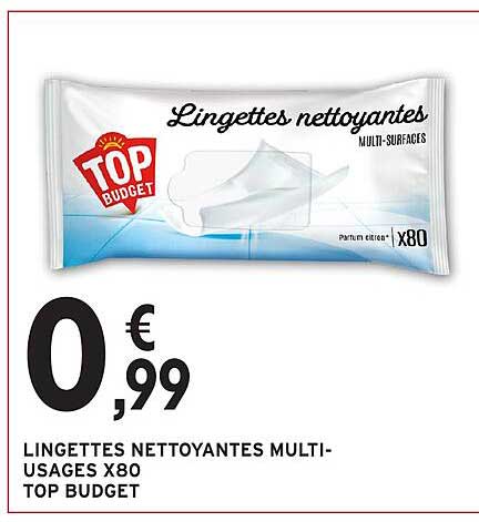Lingettes nettoyantes multi-usages X80 Top Budget